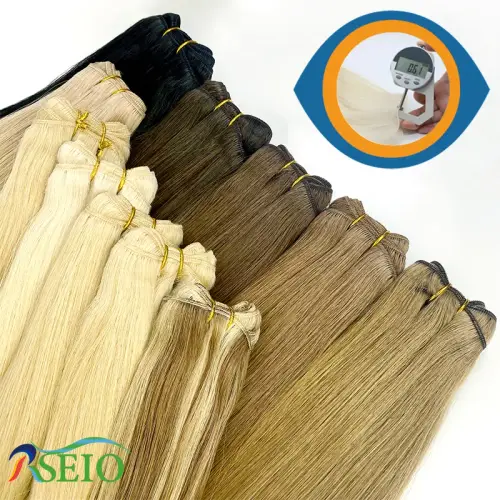 RSEIO Wefts Extensions 100% Real Human Hair Bundles Brown