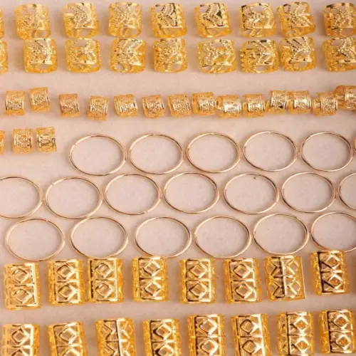 Hair Braiding Metal Cuffs DIY Hollow Out 80Pcs Hair Ring