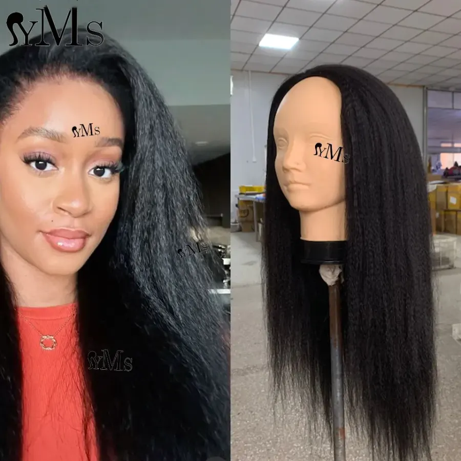 Yaki Straight Half Wig Human Hair YMS HAIR High Density Flip