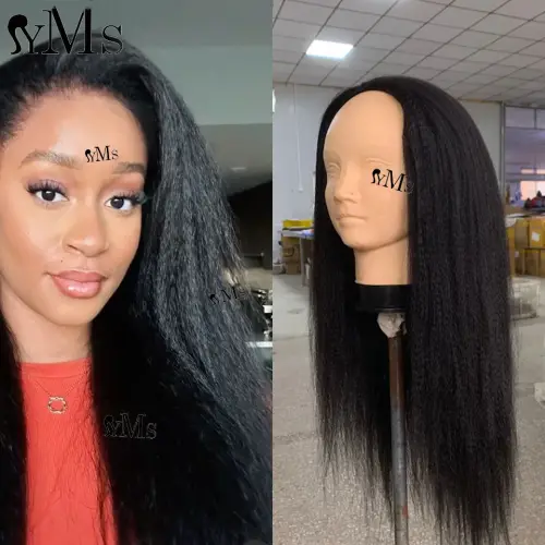 Yaki Straight Half Wig Human Hair YMS HAIR High Density Flip