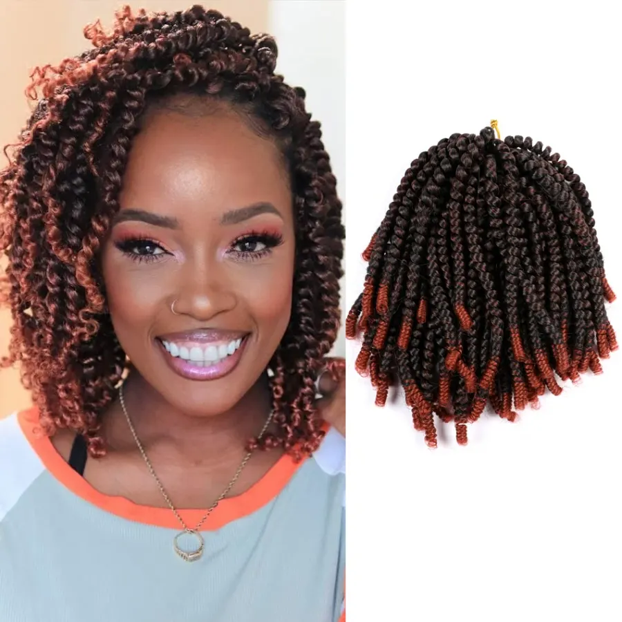 8Inch Spring Twist Crochet Hair Synthetic Twist Braids Hair