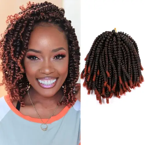 8Inch Spring Twist Crochet Hair Synthetic Twist Braids Hair