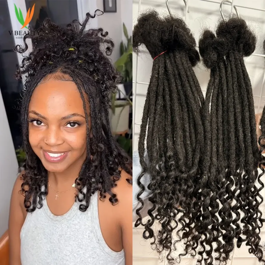 Locs Extension Human Hair with Curly Ends Handmade Human Hair 0