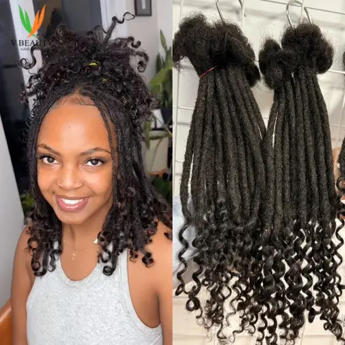 Locs Extension Human Hair with Curly Ends Handmade Human Hair 0