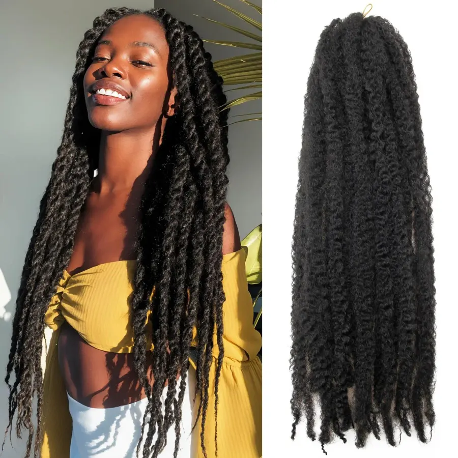 Marley Twist Crochet Braids Hair 24 Inch Afro Kinky Braiding
