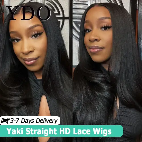 Light Yaki Straight Drawstring 360 HD Full Lace Wig HD