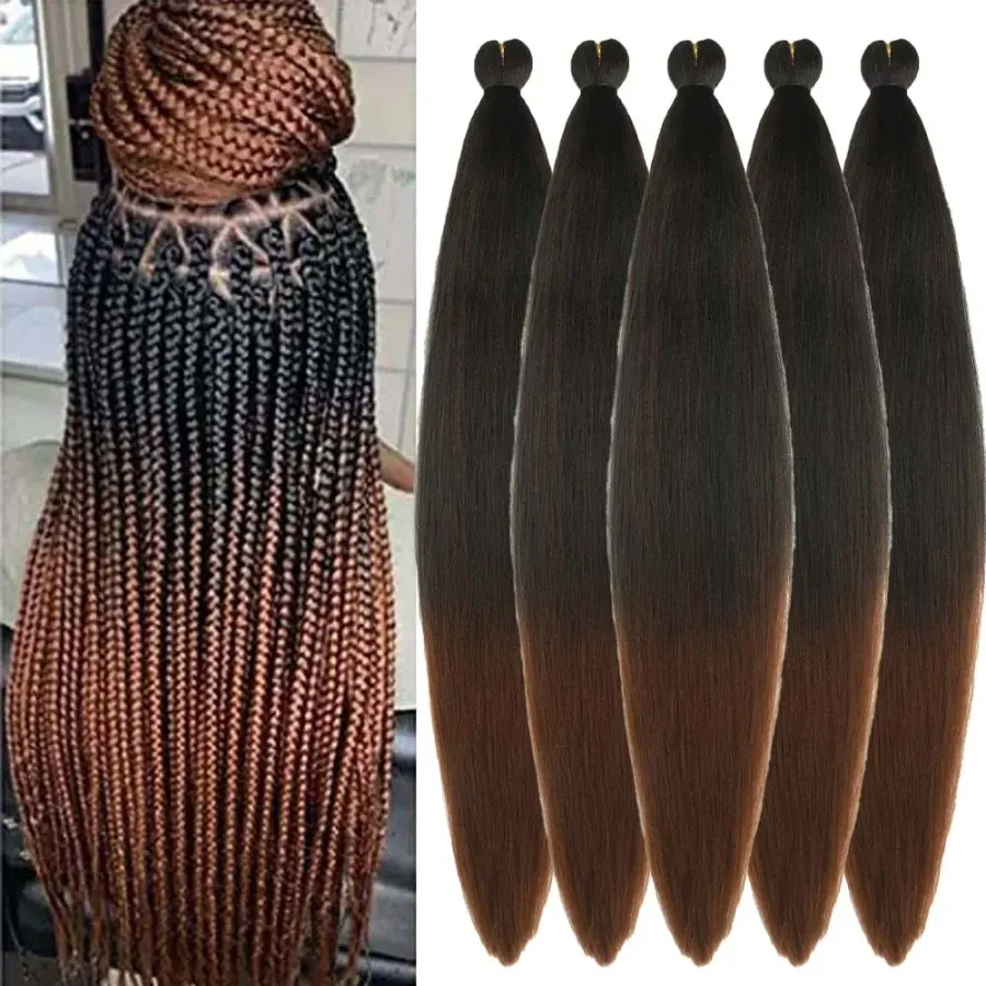 5Pcs Braiding Hair Pre Stretched 26Inch synthetic Ombre