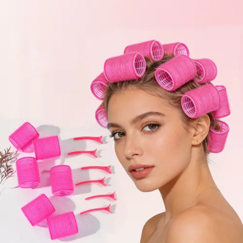 Self Grip Hair Rollers Set with Clips No Heat Hair Curlers