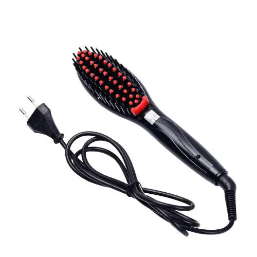 Electric Hair Straightener Brush Ceramic Hot Comb