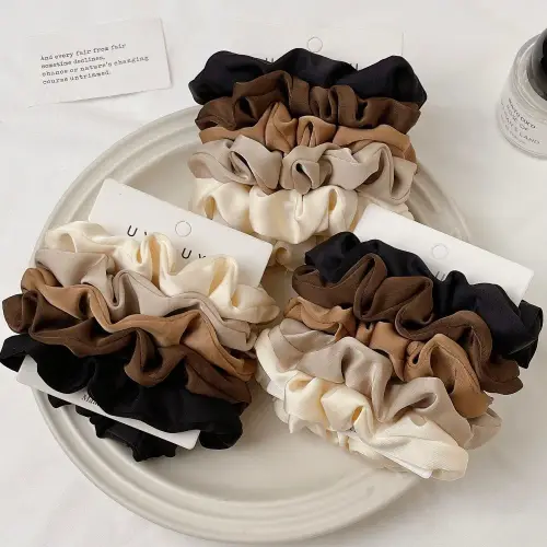 4 Pcs/Set New Elegant Satin Hair Scrunchies Softer Than Silk