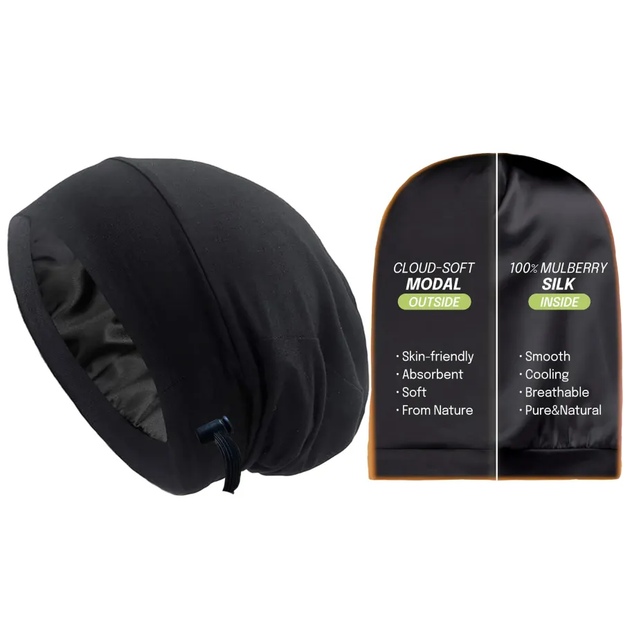 Adjustable Silk Bonnet for Sleeping Women Men