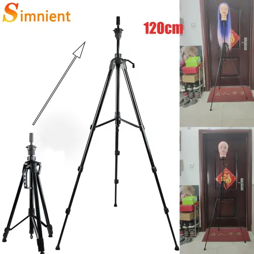 Metal Wig Head Stand Adjustable Tripod Mannequin Head Stand