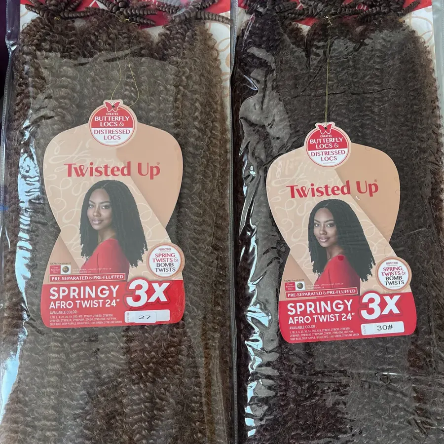 3X Springy Afro Twist Synthetic Braid 16/24inch Short Soft