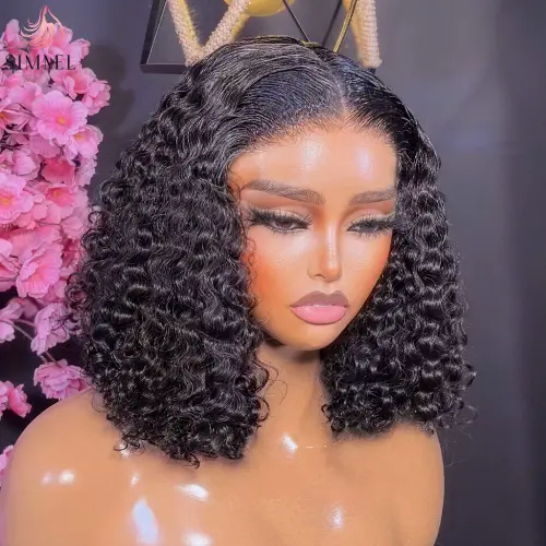 Short Curly Bob Wig Human Hair 13x4 HD Deep Wave Lace Frontal