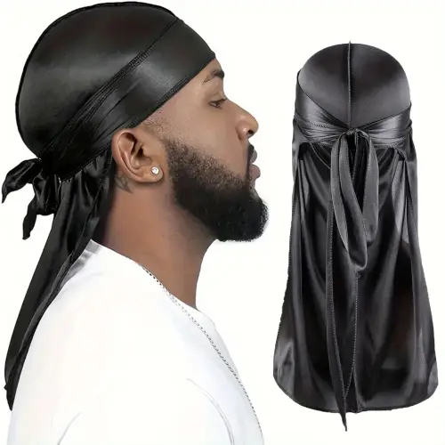 Men's Silk Durag Bonnet Bandana Silky Du Rag Doo Rag Long