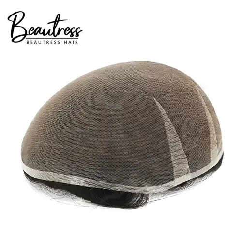 Air Lace Bleached Knots Swiss Lace Men Toupee Ultra Delicate