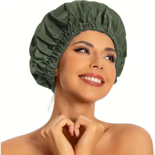 Women's Fashion Bonnet Soft Double Layer Button Adjustable