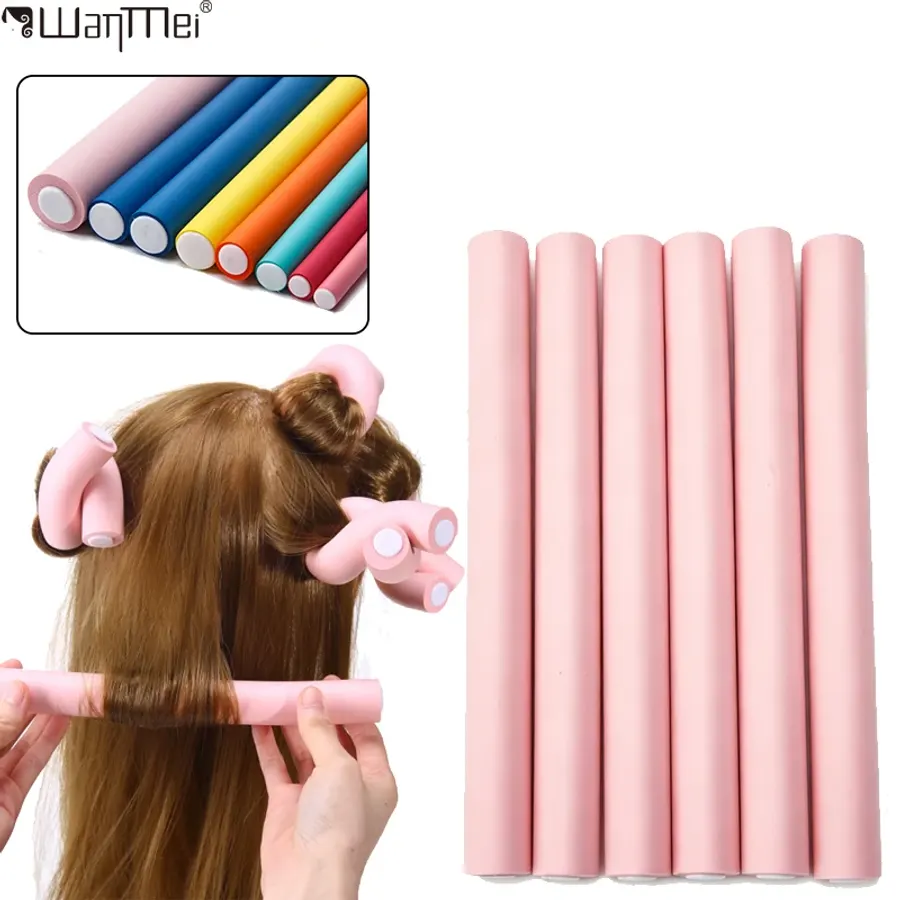 6pcs/pack New Oversize Flexible Curling Twist Flexi Rods Hair