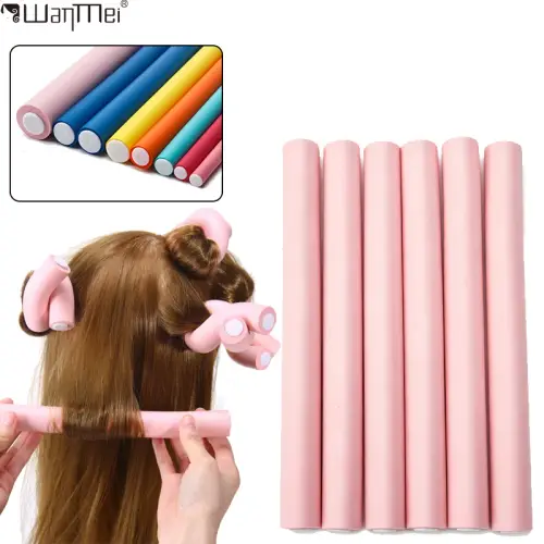6pcs/pack New Oversize Flexible Curling Twist Flexi Rods Hair