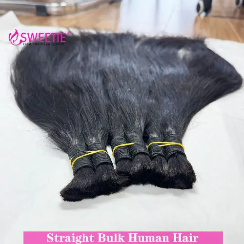 No Weft Bone Straight Boho Braids Human Hair Bulk Braiding