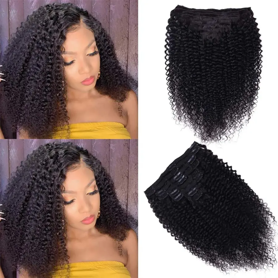Kinky Curly Clip-In Hair Extension 3C 4A Afro Kinky Curly