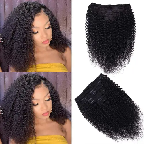 Kinky Curly Clip-In Hair Extension 3C 4A Afro Kinky Curly