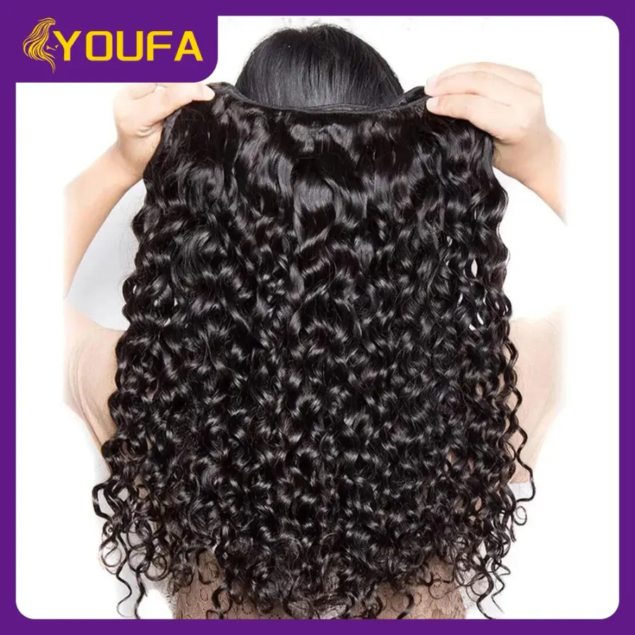 28 30 Deep Wave Human Hair Bundles 1 Piece Lot 100%