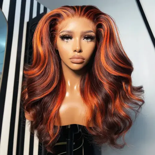 Highlight Ombre 13x4 Lace Front Wigs Human Hair Colored Wigs