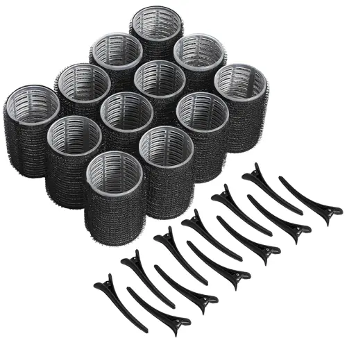 12Pcs Self Grip Hair Rollers With 12Pcs Hair Clips No Heat