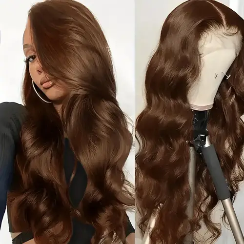 Chocolate Brown Wig Human Hair 13x6 Body Wave Lace Frontal