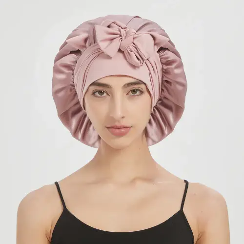 100% Double Layer Mulberry Silk Sleeping Bonnet with Wide