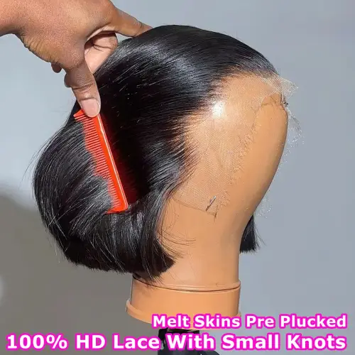 Bob Wig Human Hair 9x6 Invisible HD Lace Frontal Short Melt