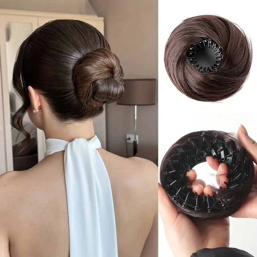2026 Synthetic Donut Bun Hairpiece Elastic Hair Bun Extension
