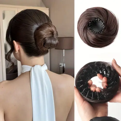 2026 Synthetic Donut Bun Hairpiece Elastic Hair Bun Extension