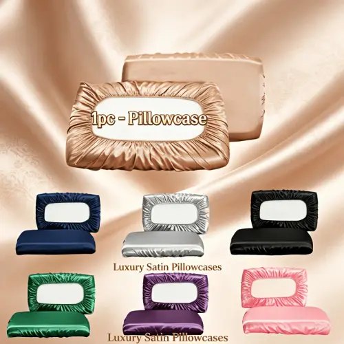 Satin Decorative Pillowcases for Hair Protection Elastic Band