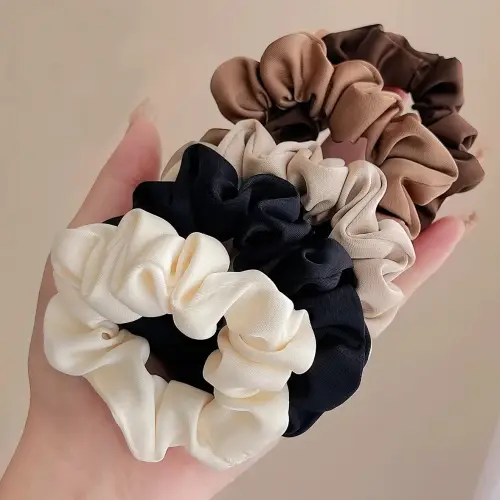 Women's Satin Scrunchies – Large Hair Ties for Low Bun & Ponytail