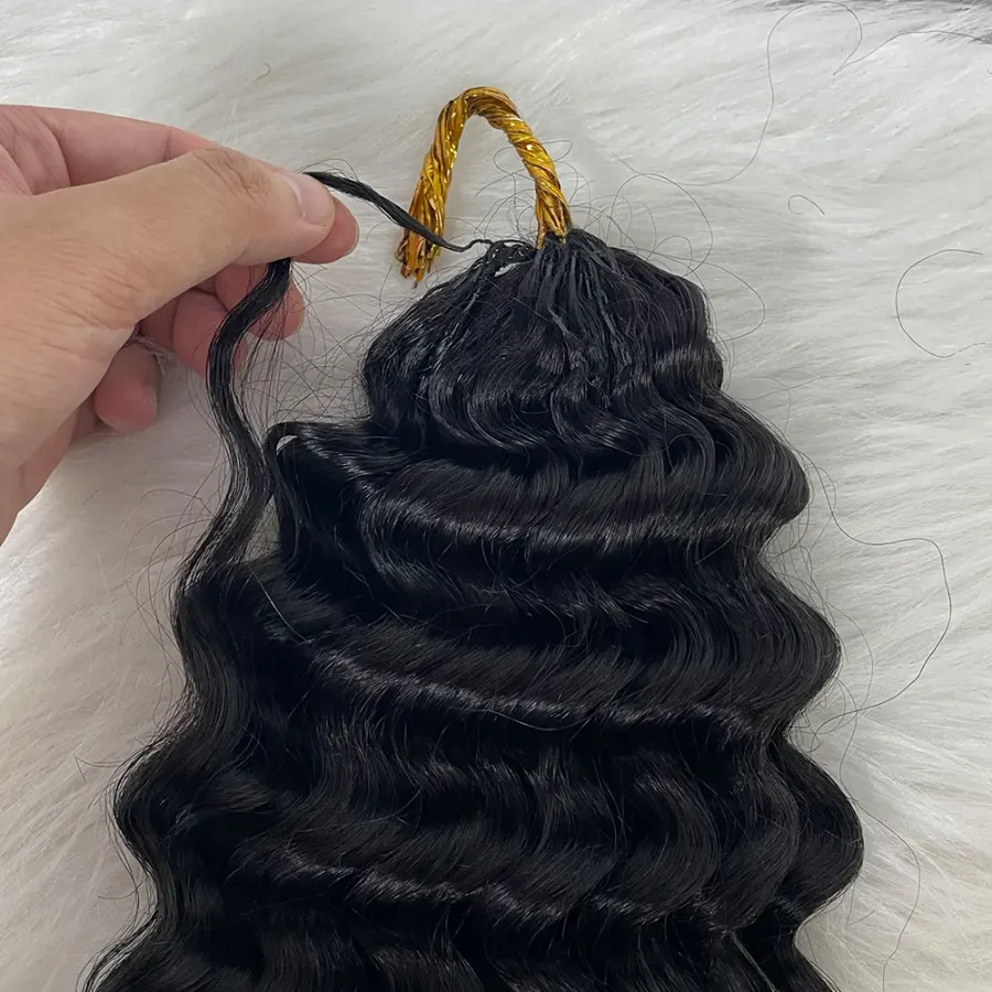 Deep Wave Curly Crochet Human Hair Raw Virgin Hair Weave