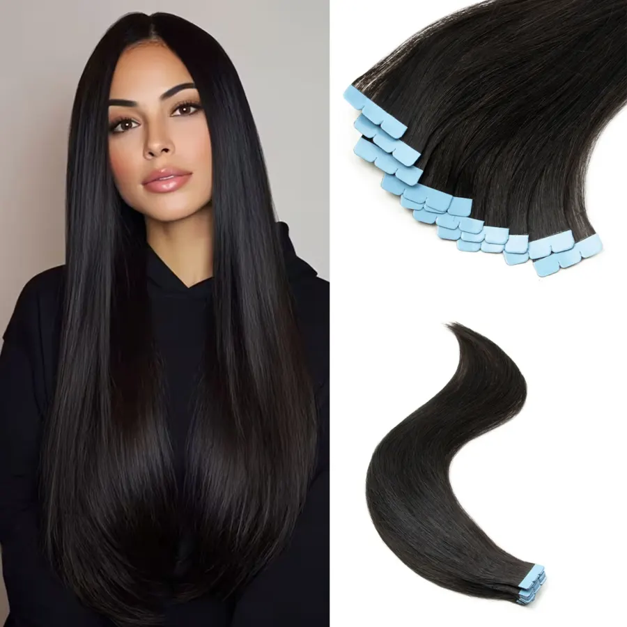 Tape In Hair Extensions Suitable Straight Remy Human Hair