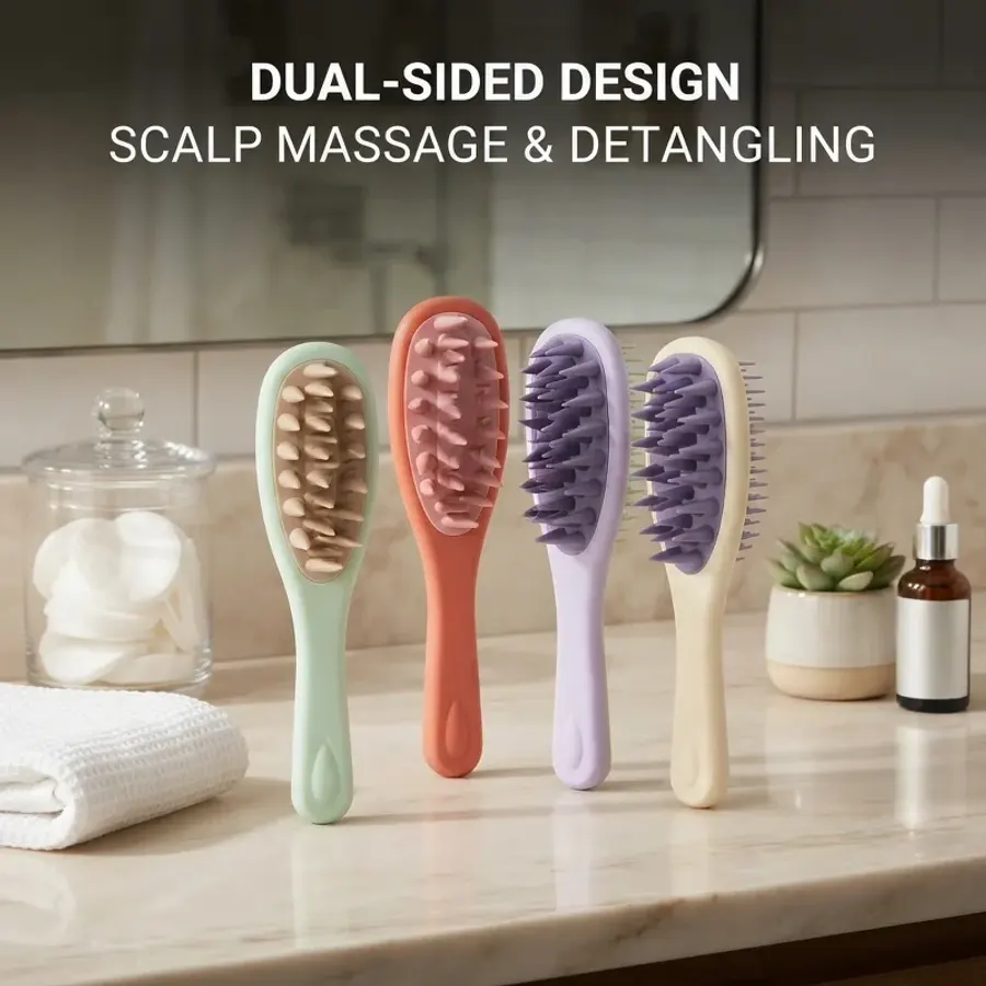 Scalp Massage Shampoo Brush Soft Bristle Hair Washing Comb