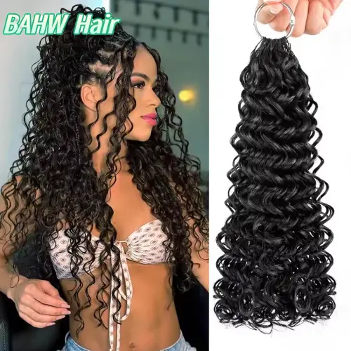 Deep Wave Feathered Virgin Hair For Braiding Boho Braids 100%
