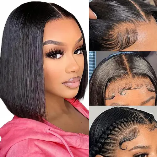 Bob Wig Human Hair 13x4 Lace Frontal Short Straight Lace