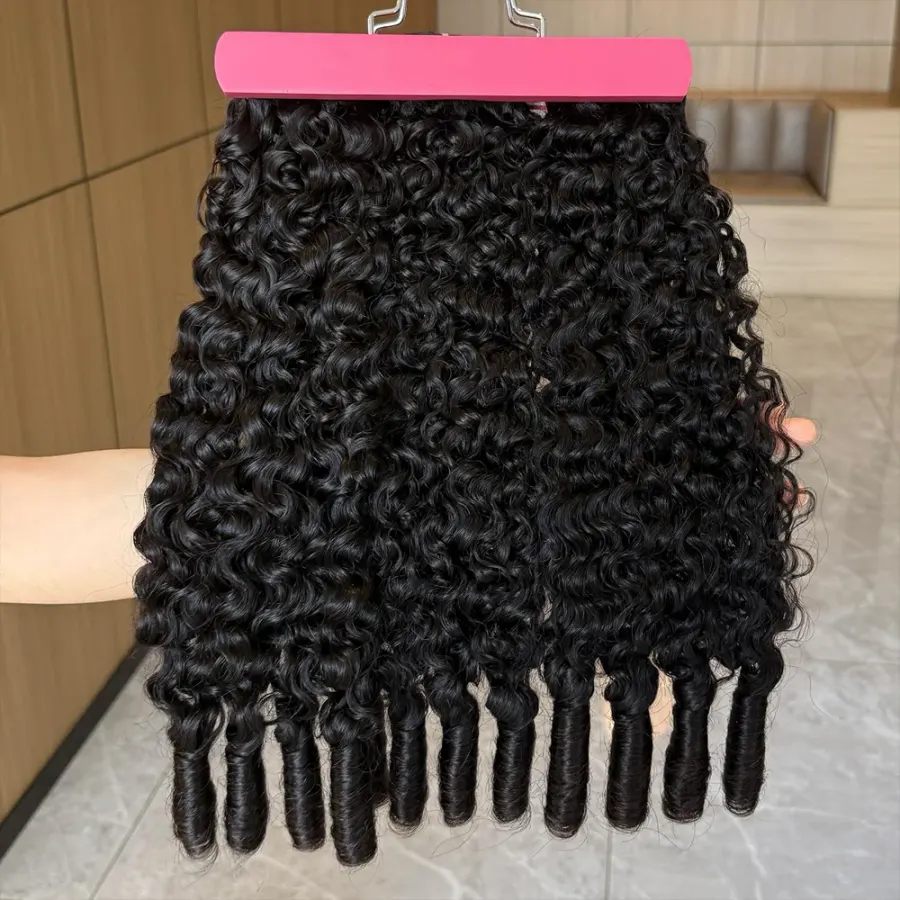 Burmese Curly Raw Human Hair Bundles 15A Double Drawn 1/3/4