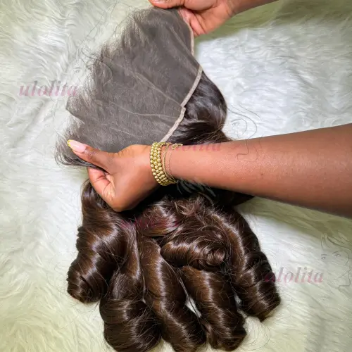 Indian Virgin Hair Human Loose Deep Bundles With 13x4 Lace