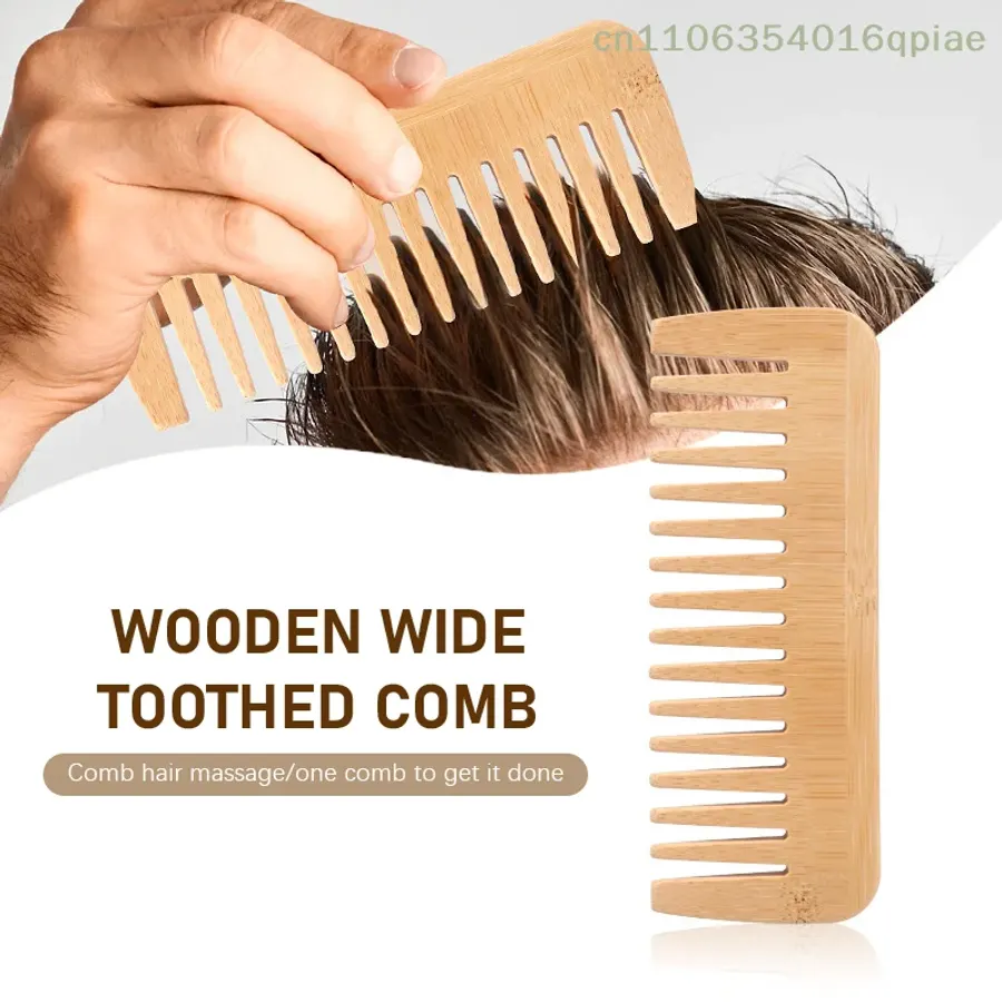 Bamboo Wide Tooth Comb Hair Brushes Detangling Combs