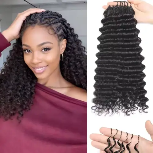 Deep Wave Feather Crochet Hair Virgin Unprocessed 100% Human