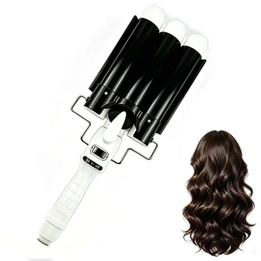 Ceramic Triple Barrel Hair Curling Iron Professional Hair
