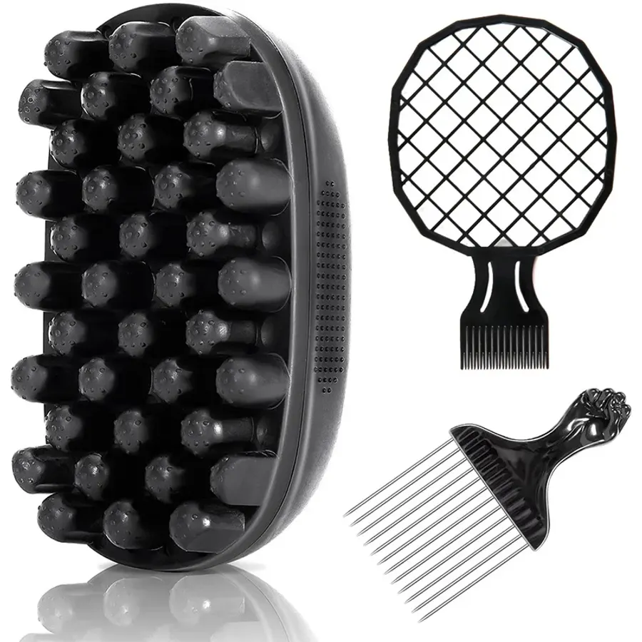 3PCS Hair Sponge Comb for Curls Afro Sponge Curl Brush for