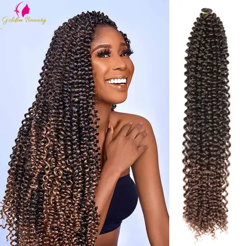 Long Passion Twist Crochet Hair Extensions Synthetic Water