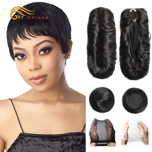 Curly Human Hair Bundles Brazilian Hair Weave Bundles Short